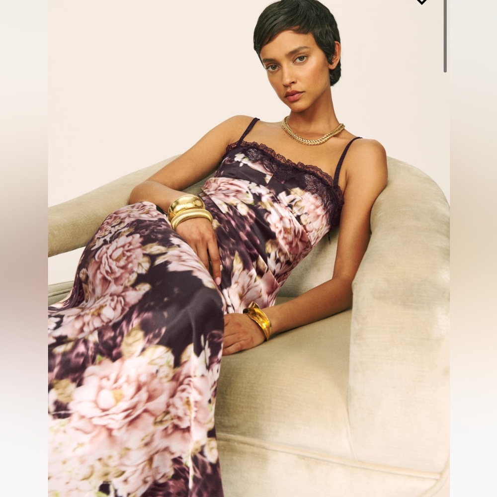 Reformation Nottingham Dress: Silk Black Tie Wedding Guest Dress